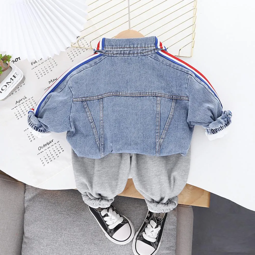 1-5T Boys Spring and Autumn Girls Western Style Long Sleeve Casual Three-piece Set Wholesale
