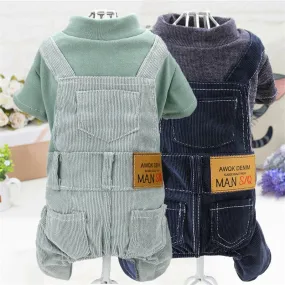 2 Colors Dog Jumpsuit With Pants XS,S,M,L,XL Pet Clothes Spring Autumn Coat For Small Dogs Solid Fashion Overall Dog Clothing #L