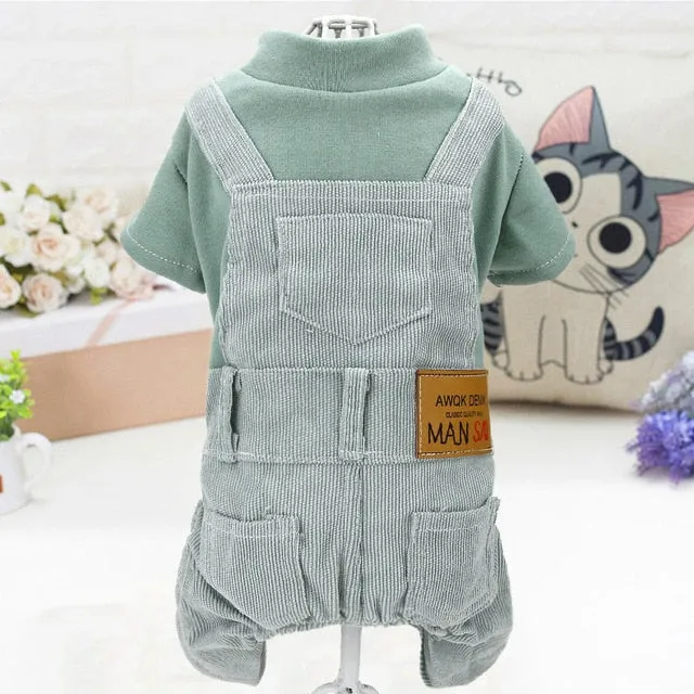 2 Colors Dog Jumpsuit With Pants XS,S,M,L,XL Pet Clothes Spring Autumn Coat For Small Dogs Solid Fashion Overall Dog Clothing #L