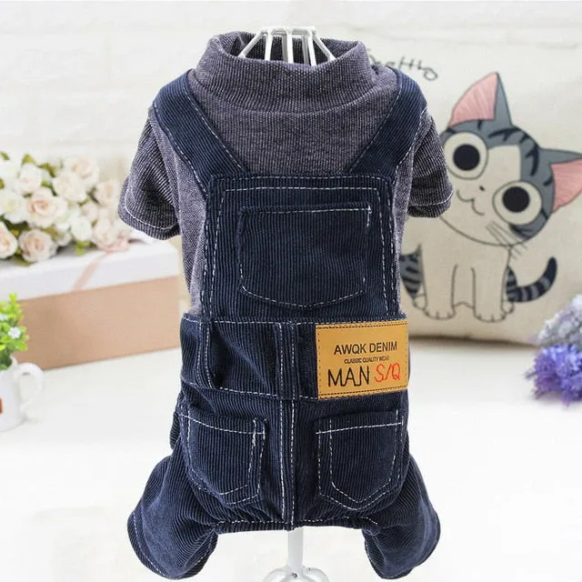 2 Colors Dog Jumpsuit With Pants XS,S,M,L,XL Pet Clothes Spring Autumn Coat For Small Dogs Solid Fashion Overall Dog Clothing #L