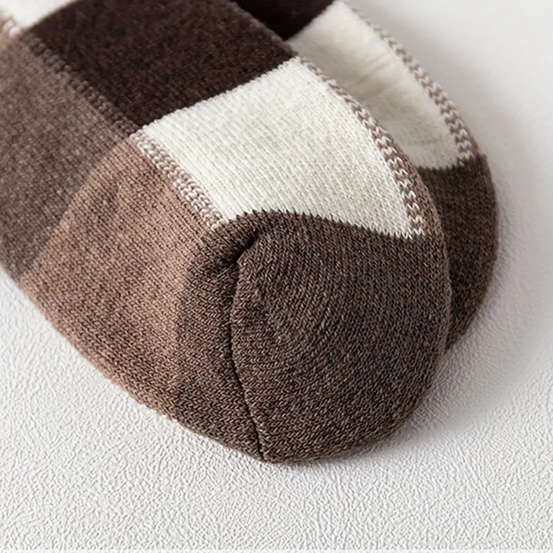 2/3/5 Pair Winter Middle Tube Socks Plaid Faux Wool Ring Thickened Warm Faux Rabbit Wool Socks