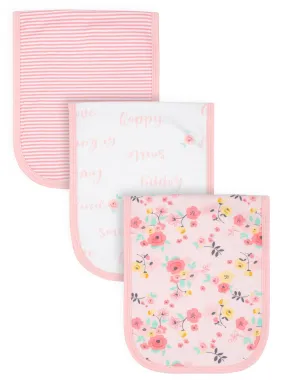 3-Pack Baby Girls Love You Organic Burp Cloths