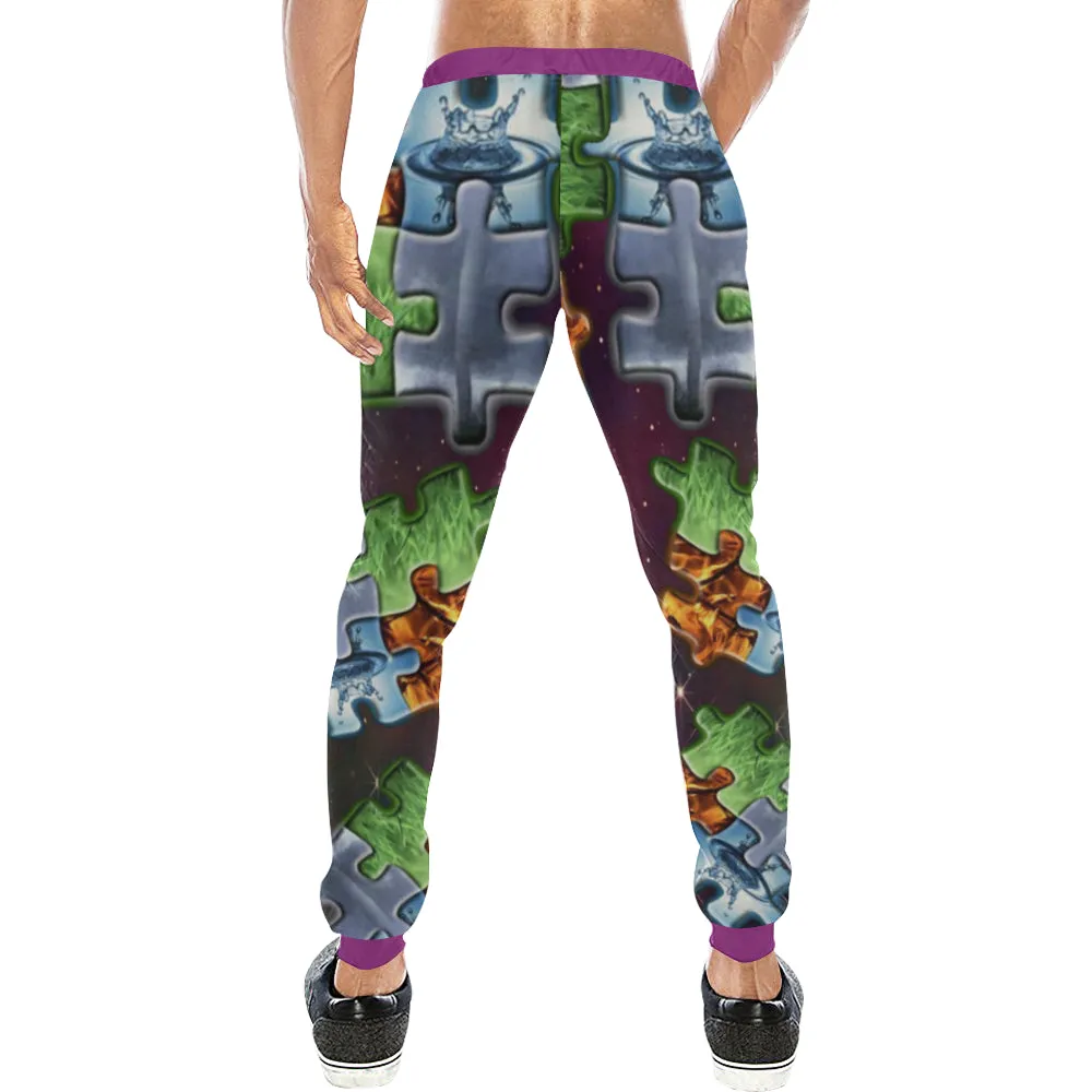 4 elements puzzle Men's Sweatpants