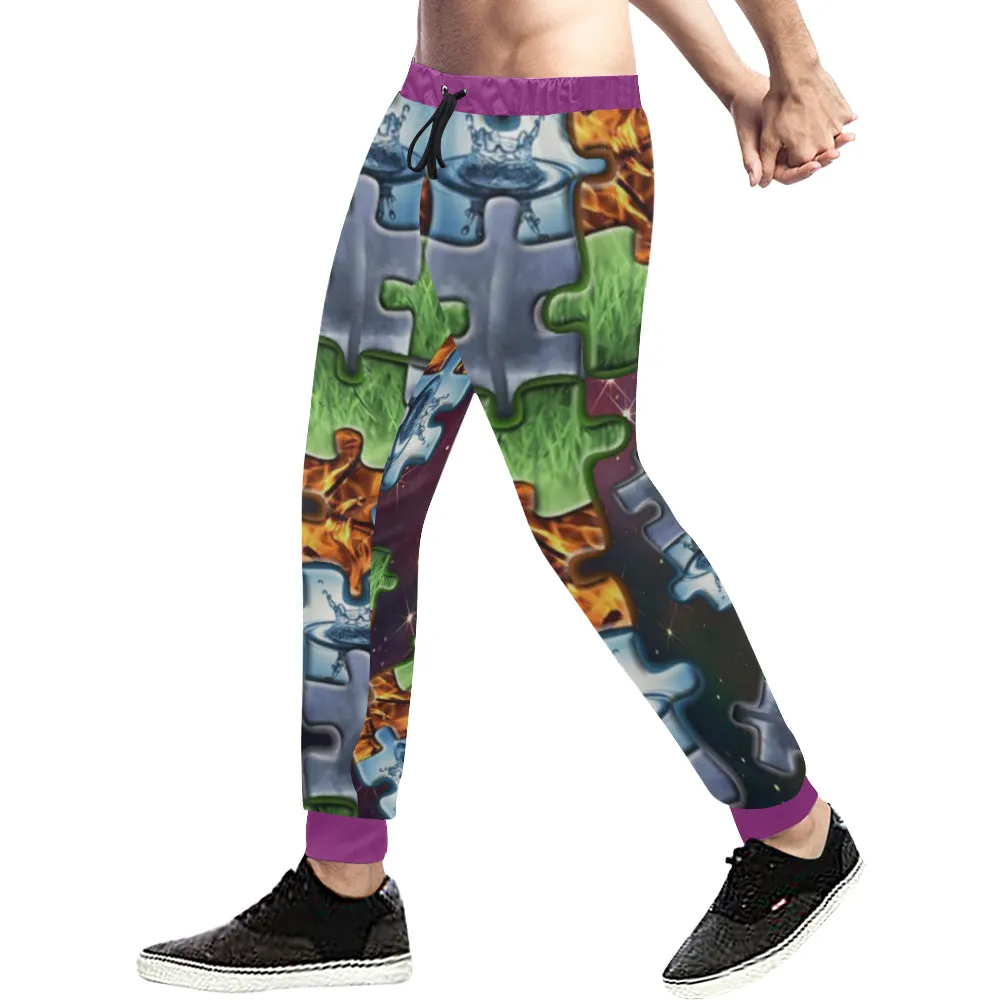 4 elements puzzle Men's Sweatpants