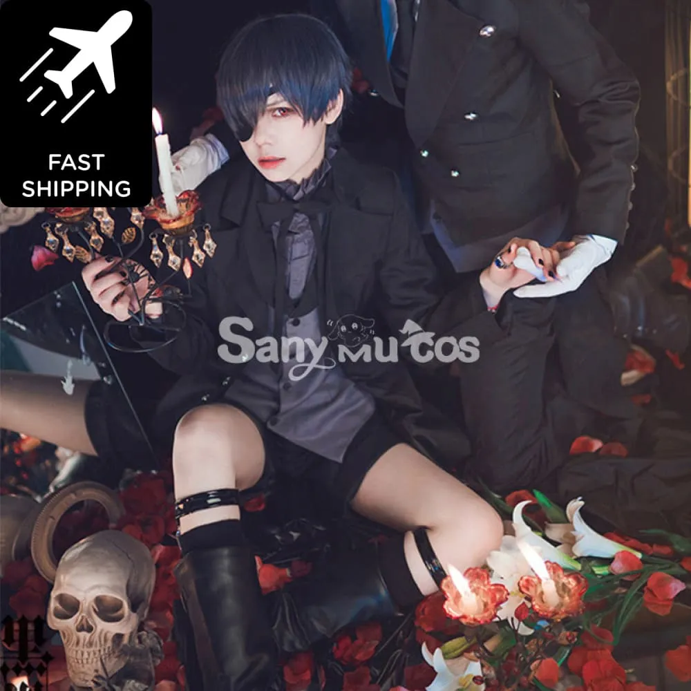 【48H To Ship】Anime Black Butler Lady Ciel Phantomhive Devil Classical Long Coat Suit Cosplay Costume