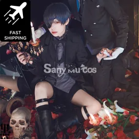 【48H To Ship】Anime Black Butler Lady Ciel Phantomhive Devil Classical Long Coat Suit Cosplay Costume