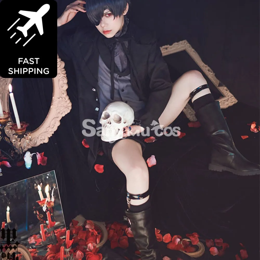 【48H To Ship】Anime Black Butler Lady Ciel Phantomhive Devil Classical Long Coat Suit Cosplay Costume