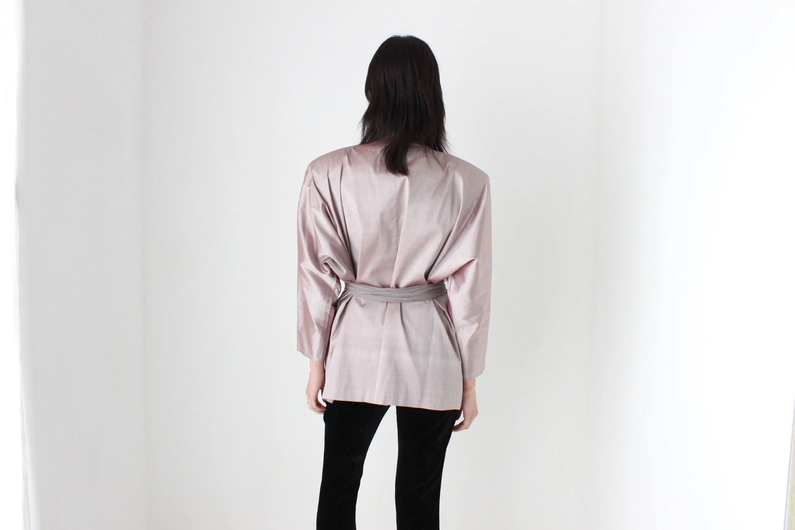 80s Mr Roboto Bold Shoulder Space Age Metallic Jacket