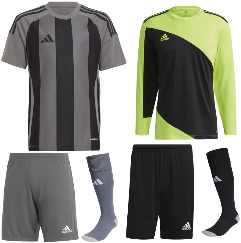 ADIDAS STRIPED 24 KIT BUNDLE GREY BLACK