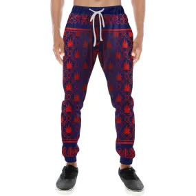 ADRINKRA BLUE RED LEAF Men's Sweatpants