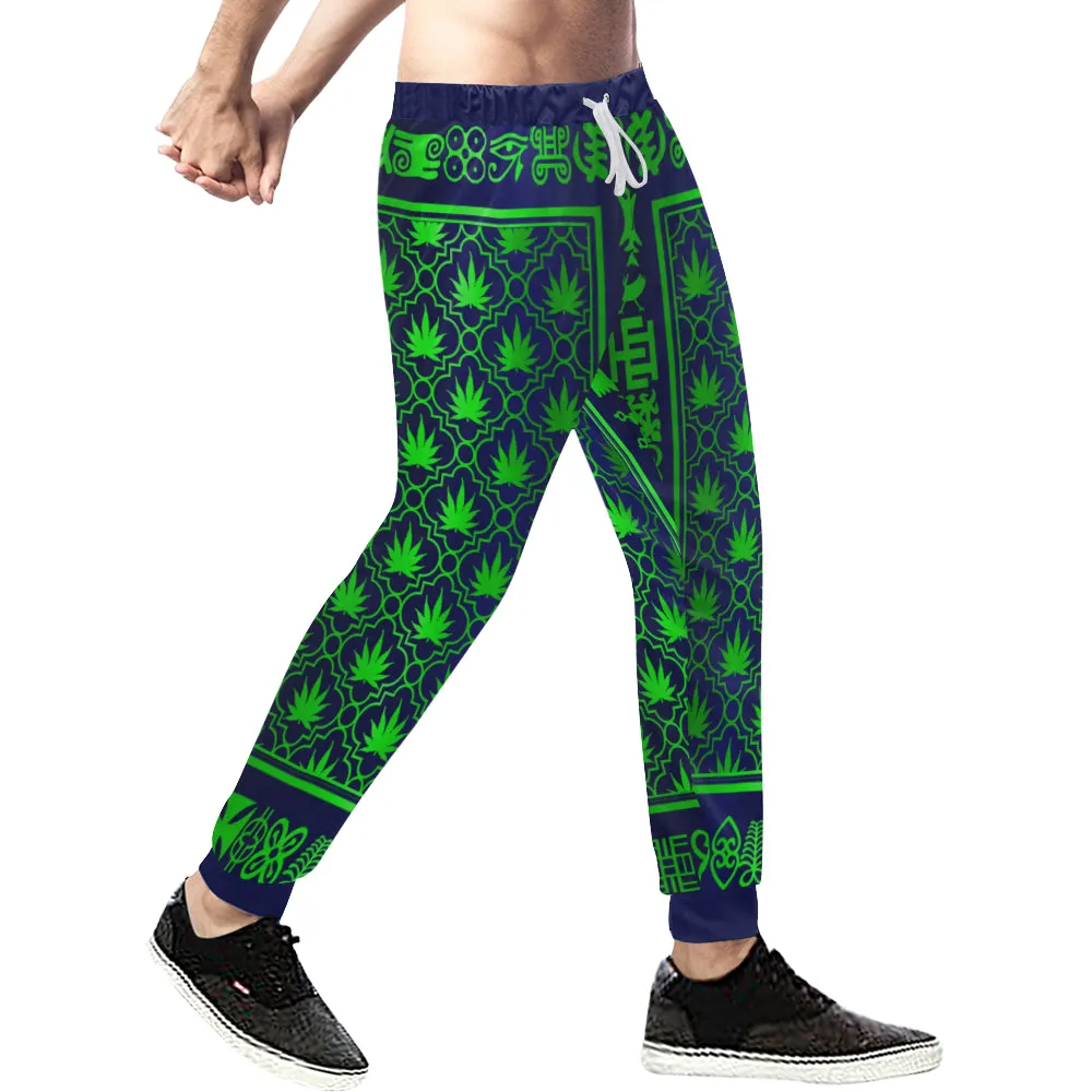 ADRINKRA GOLD GREEN LEAF Men's  Sweatpants