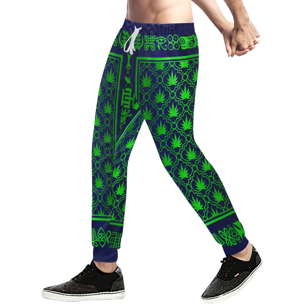 ADRINKRA GOLD GREEN LEAF Men's  Sweatpants