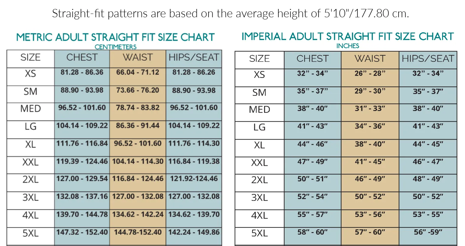 Adult Straight Fit Boardshorts Pattern