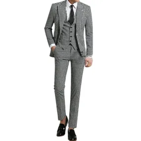 Aidase White/Black Plaid Men Suits For Wedding Slim Fit Groom Wear Blazers 3 Pieces Set Jacket Vest Pants Custom Made Fashion Outfits