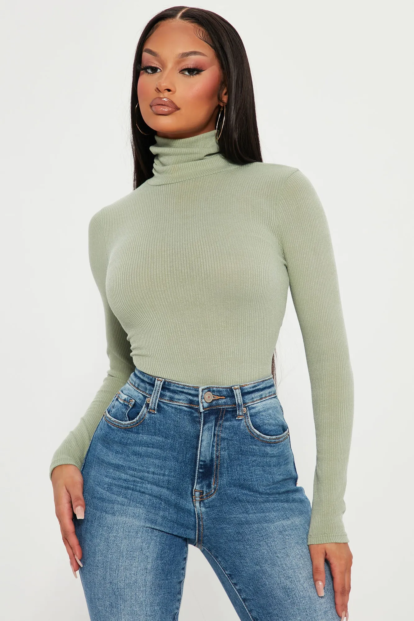 Alanna Turtleneck Bodysuit - Sage