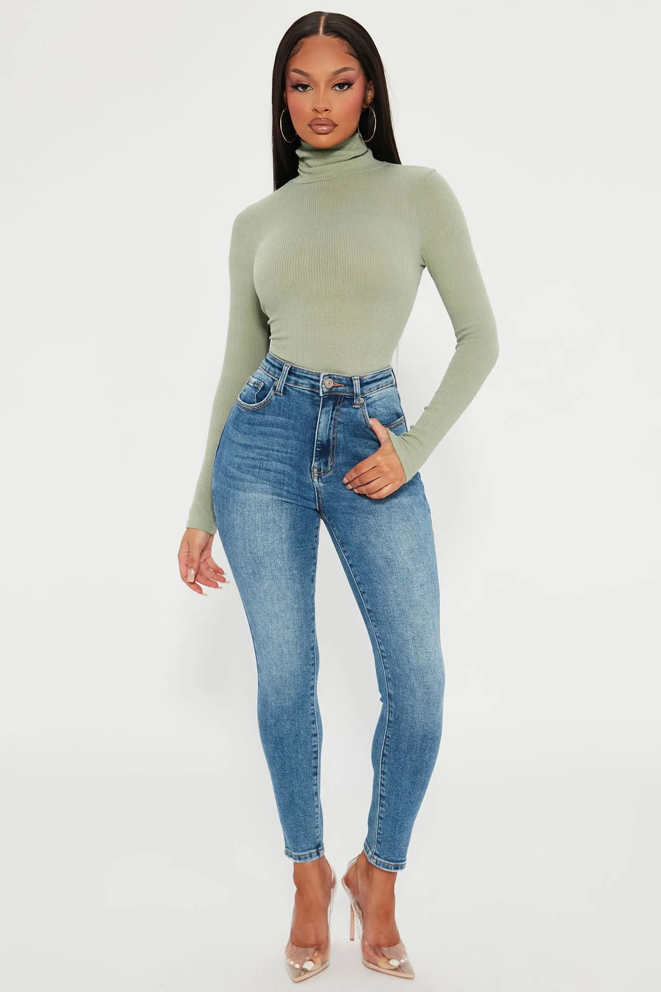 Alanna Turtleneck Bodysuit - Sage