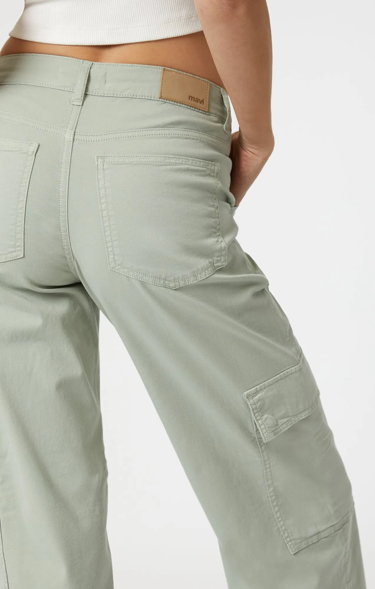 ALVA STRAIGHT CARGO IN MINERAL GREEN LIGHT TWILL
