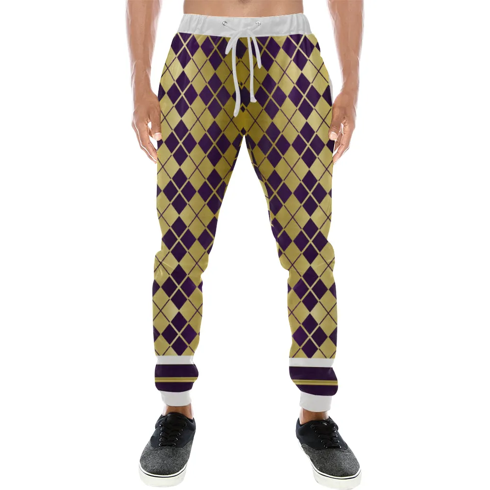 ARLEQUIN GRAPE Men's All Over Print Sweatpants