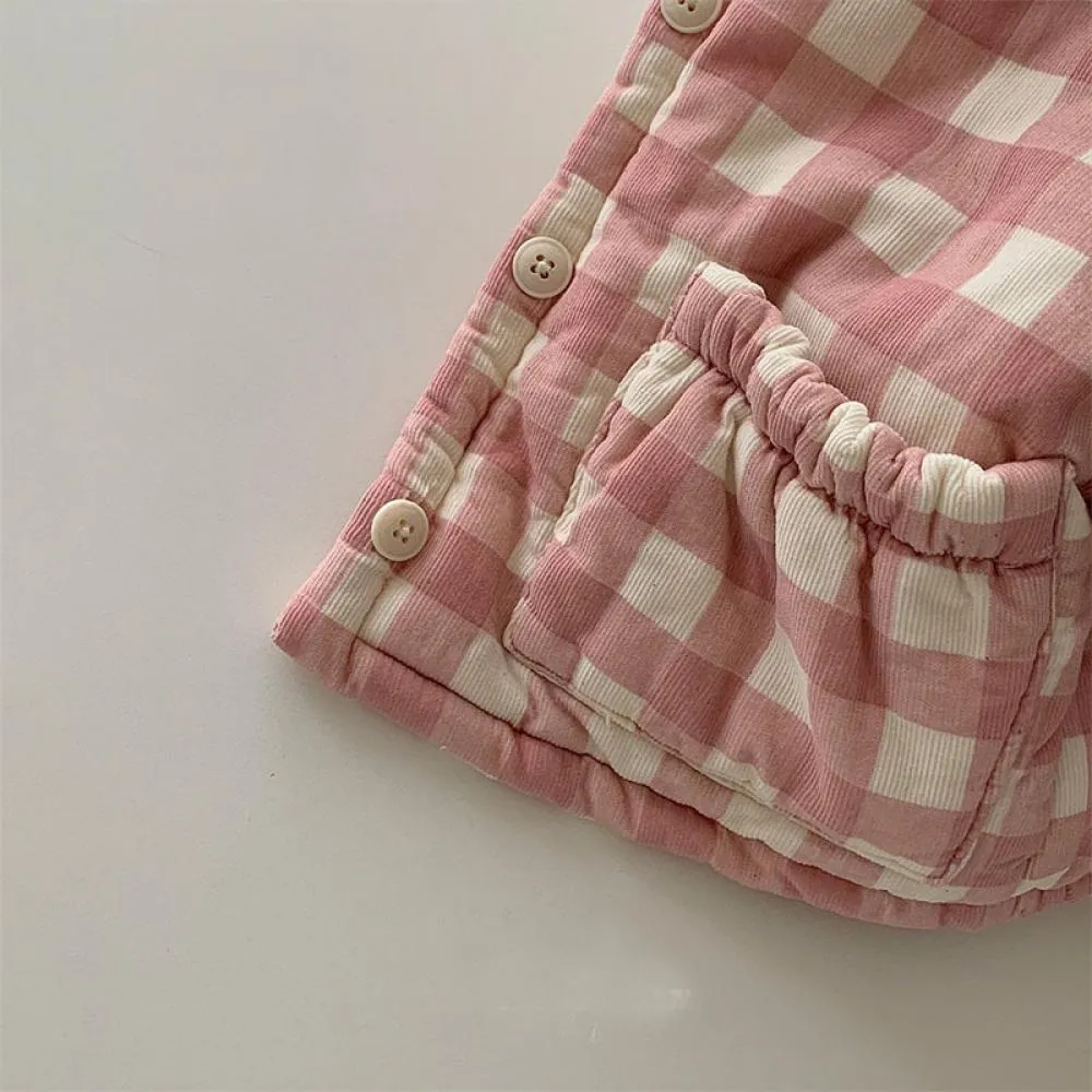 Autumn and Winter Baby Boys and Girls Western Style Checkered Flower Cotton Coat Baby Clothes Wholesale