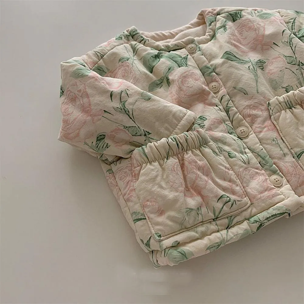 Autumn and Winter Baby Boys and Girls Western Style Checkered Flower Cotton Coat Baby Clothes Wholesale