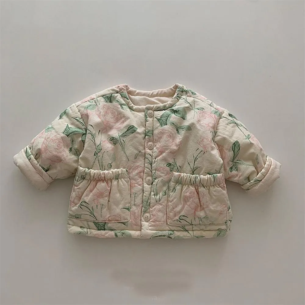 Autumn and Winter Baby Boys and Girls Western Style Checkered Flower Cotton Coat Baby Clothes Wholesale