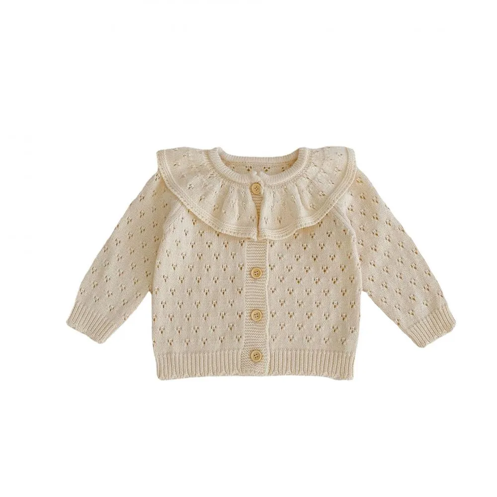 Autumn and Winter Baby Girl Cotton Yarn Knitted Cardigan Sweater Coat Wholesale Girls Clothes