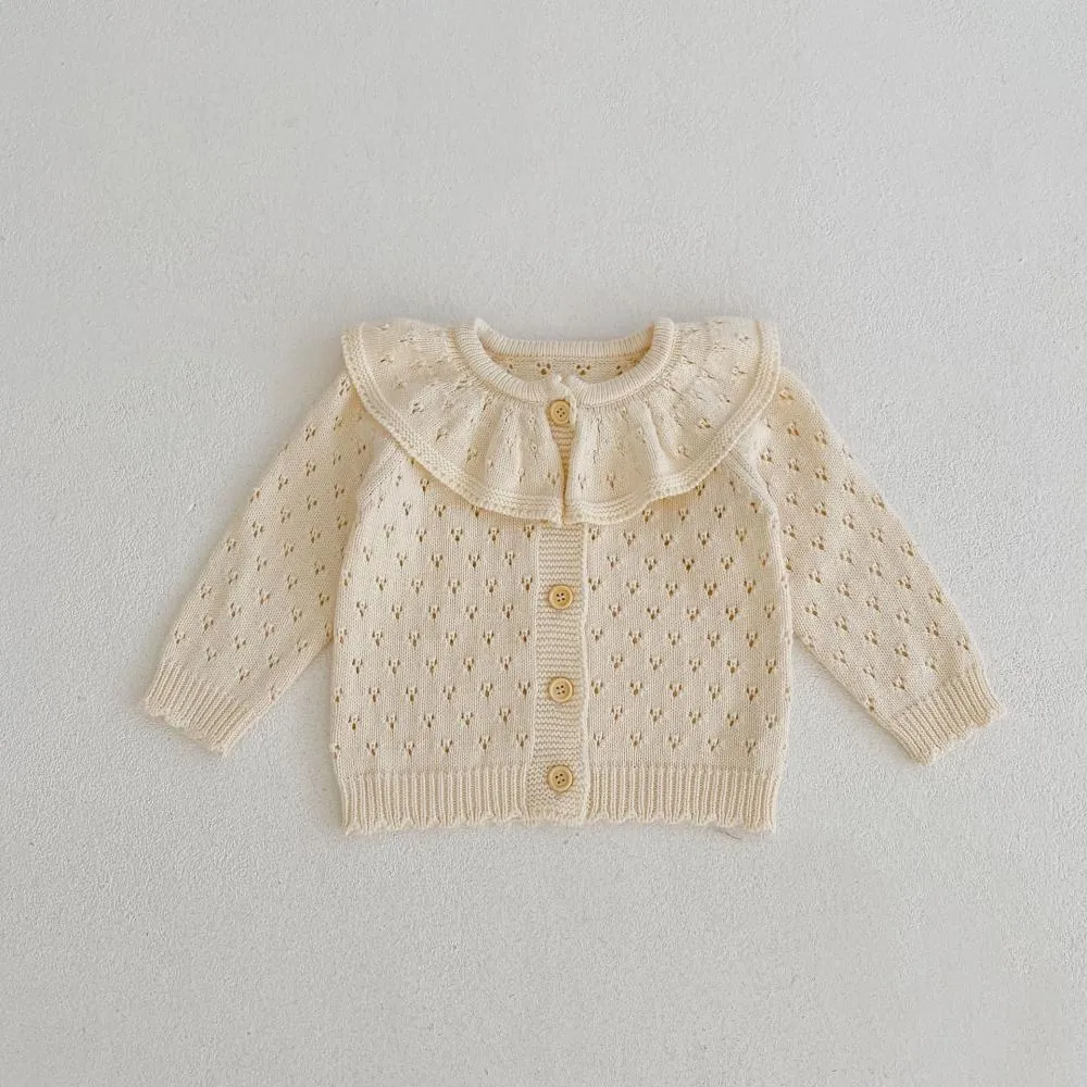 Autumn and Winter Baby Girl Cotton Yarn Knitted Cardigan Sweater Coat Wholesale Girls Clothes