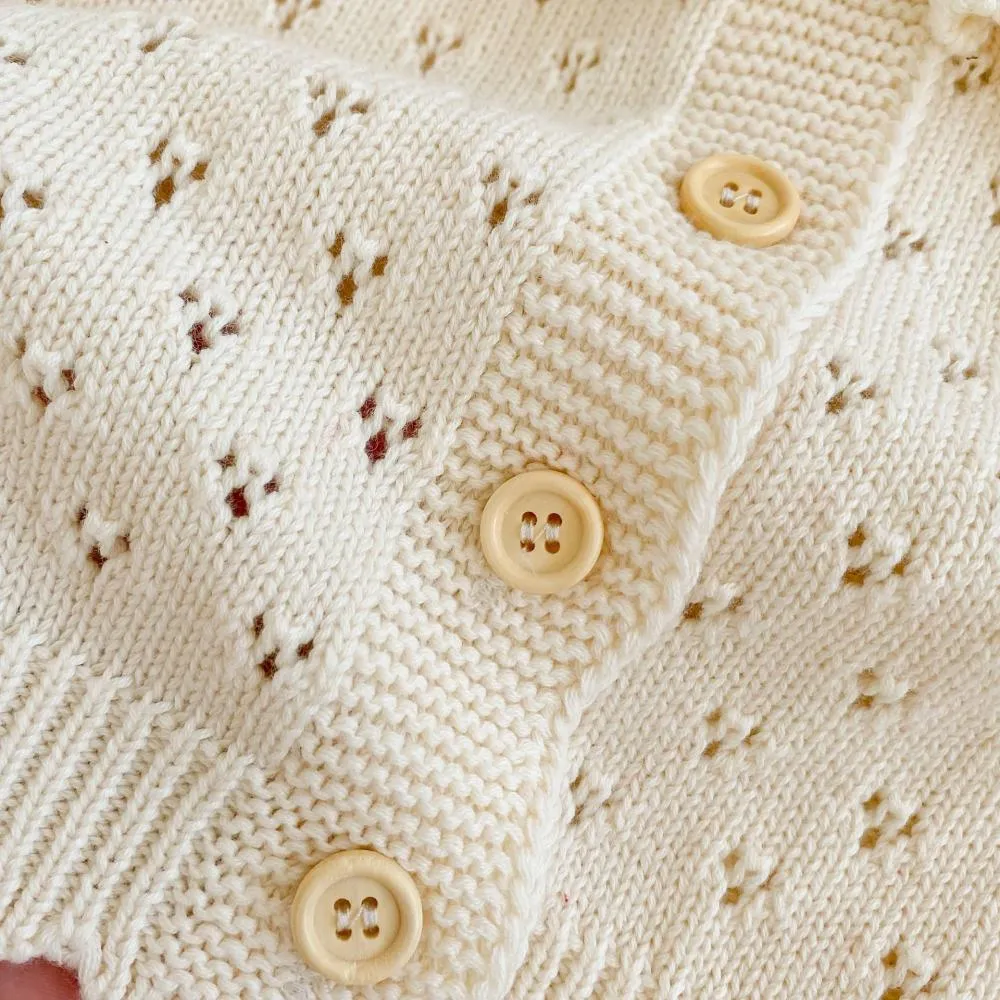 Autumn and Winter Baby Girl Cotton Yarn Knitted Cardigan Sweater Coat Wholesale Girls Clothes