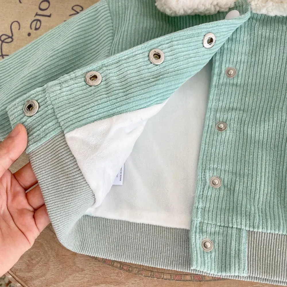Autumn and Winter Baby Girls Corduroy Cardigan Coat Wholesale Girls Clothes