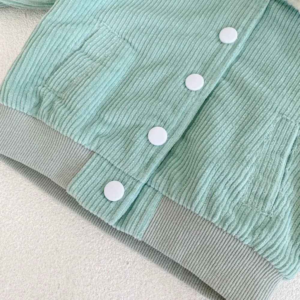 Autumn and Winter Baby Girls Corduroy Cardigan Coat Wholesale Girls Clothes