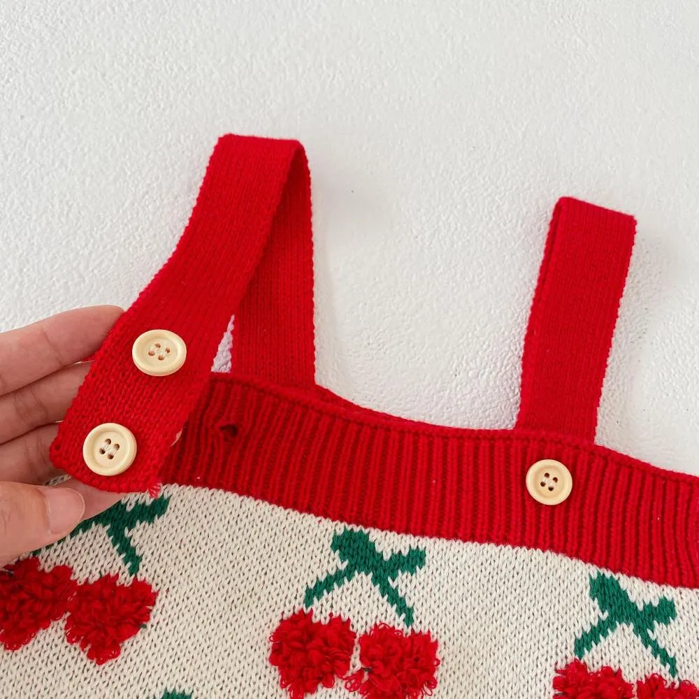 Autumn and Winter Suit 0-2T Baby Girl Cherry Embroidered Top   Coat Wholesale Girls Clothes