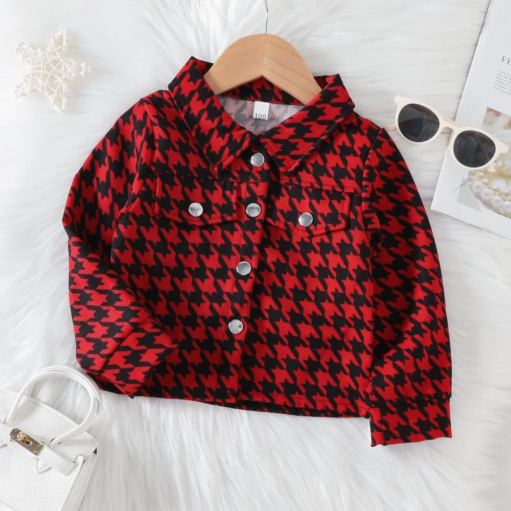 Autumn Girls Long-sleeved Lapel Coat Short Skirt Suit Wholesale Girls Clothes