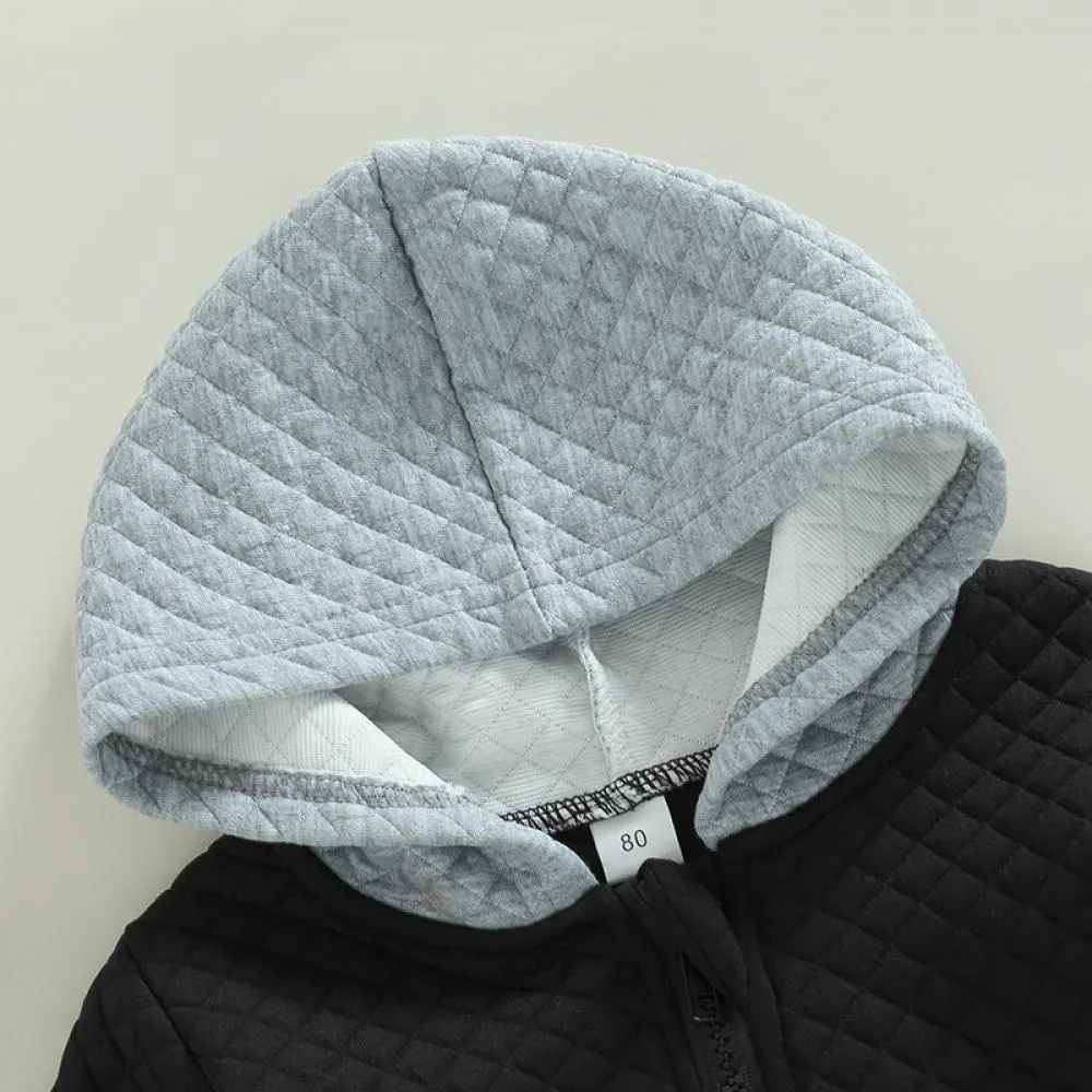 Autumn Little Boy Color Block Hooded Jacket Wholesale Boys Clothes