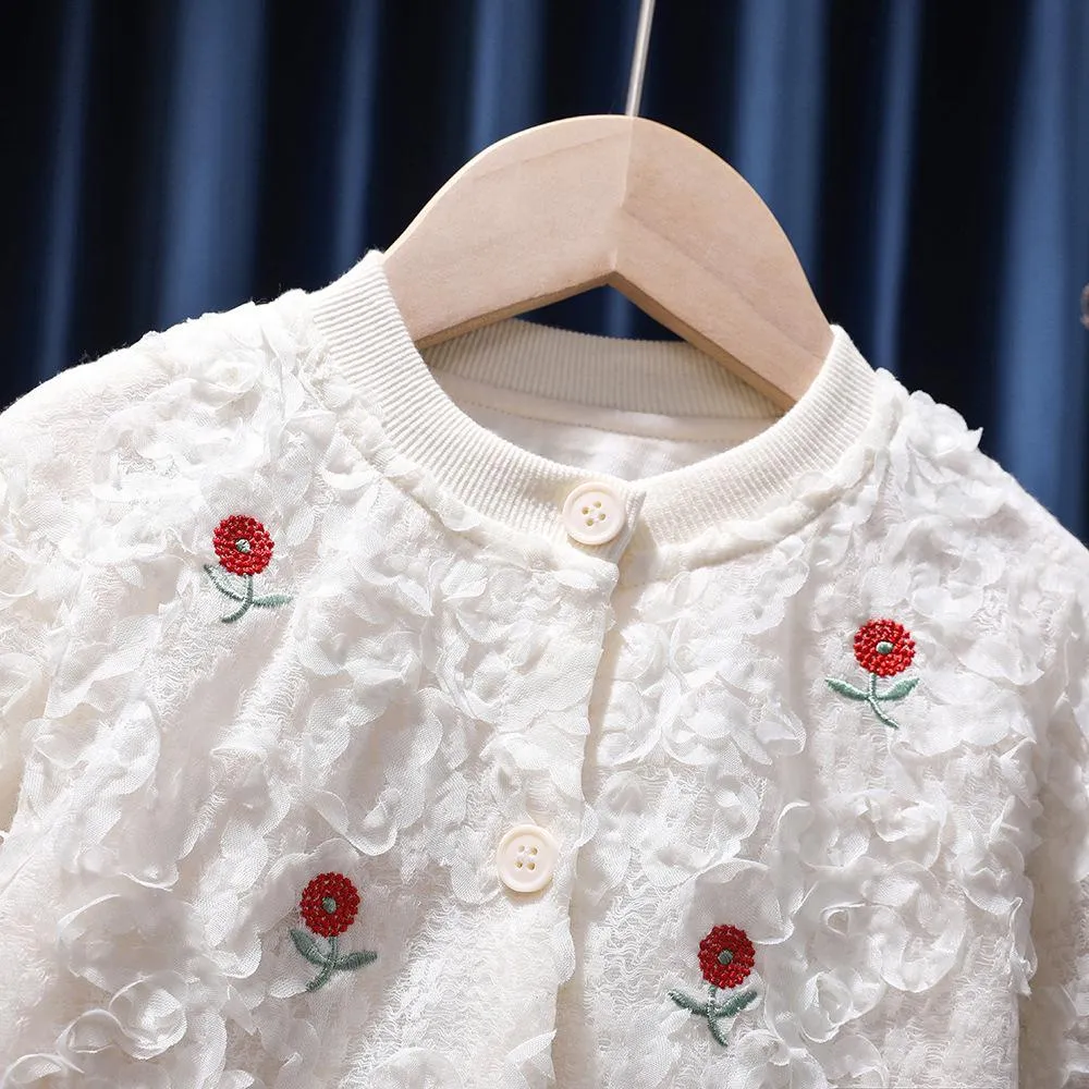 Autumn Little Girls Western-style Cute Cardigan Coat Wholesale Girls Clothes