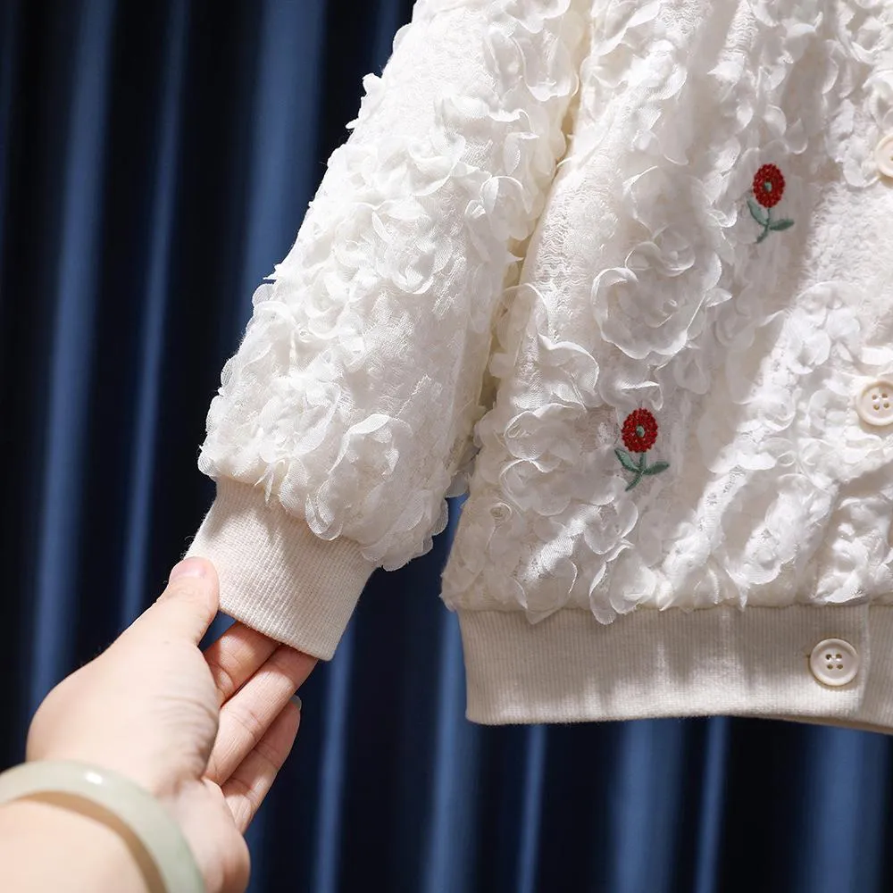 Autumn Little Girls Western-style Cute Cardigan Coat Wholesale Girls Clothes