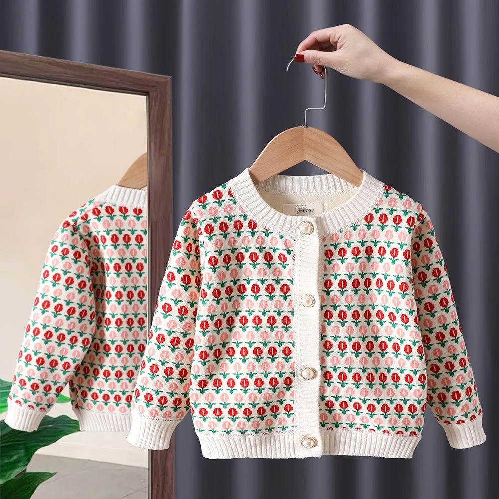 Autumn Little Girls Western-style Cute Cardigan Coat Wholesale Girls Clothes