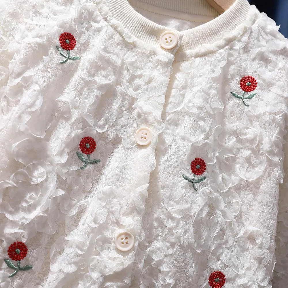 Autumn Little Girls Western-style Cute Cardigan Coat Wholesale Girls Clothes