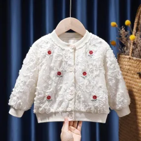 Autumn Little Girls Western-style Cute Cardigan Coat Wholesale Girls Clothes
