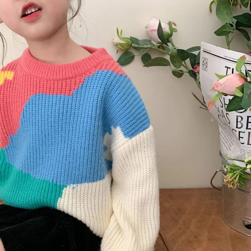 Autumn Little Girls Western-style Pullover Sweater Wholesale Girls Clothes