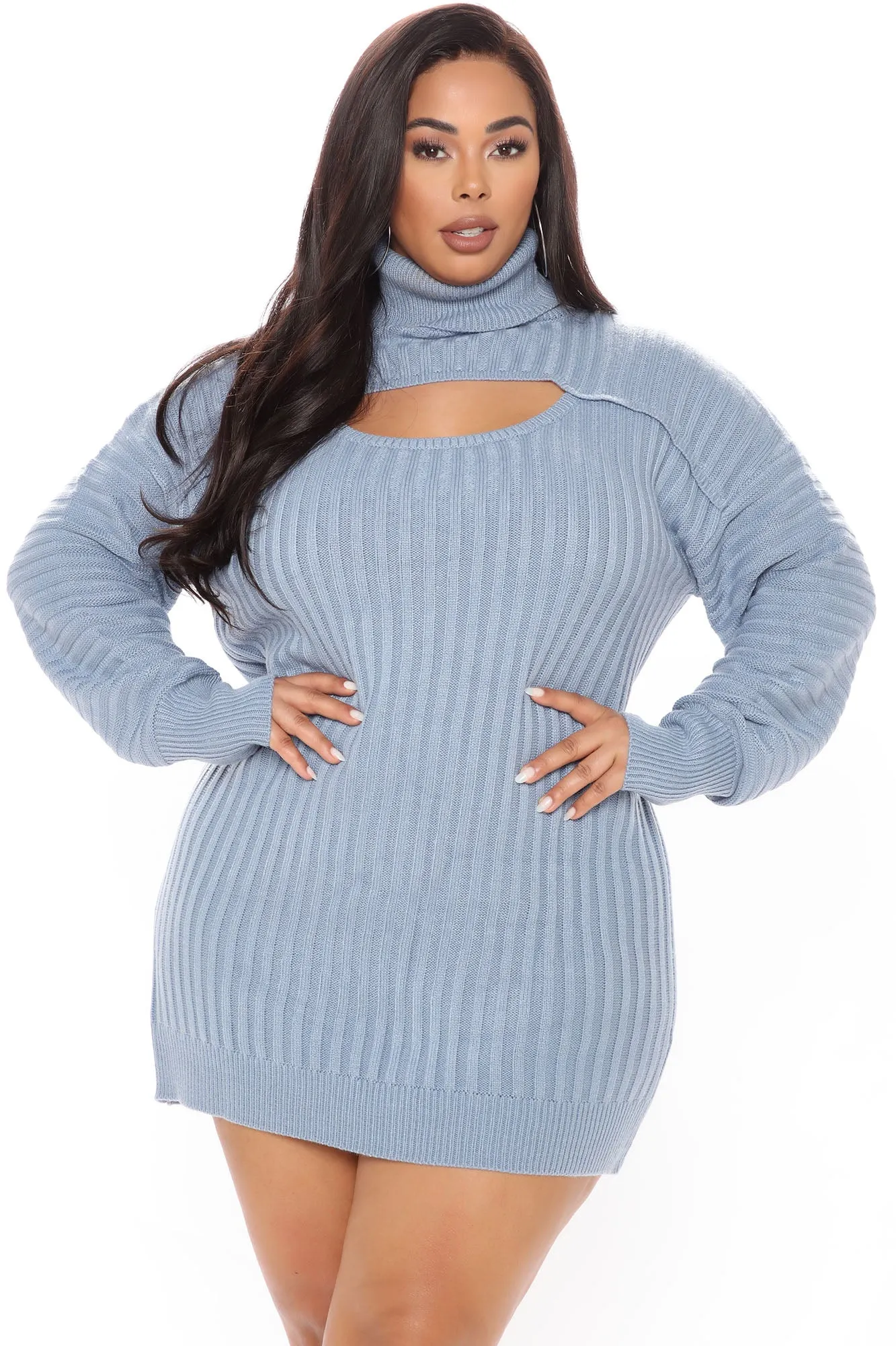 Avery Mini Sweater Dress - Blue