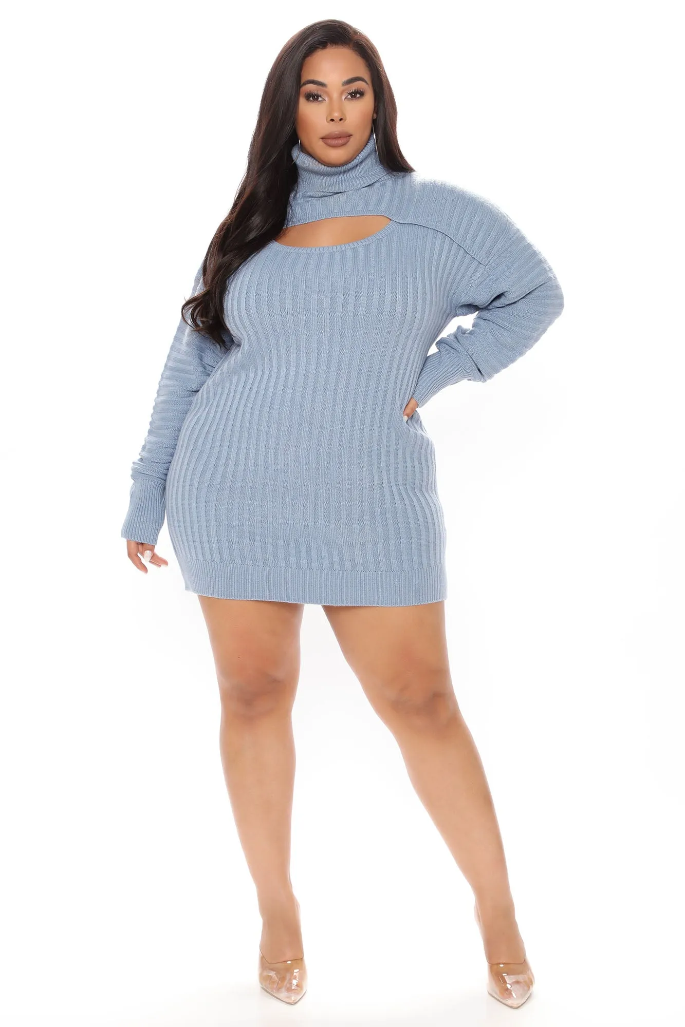 Avery Mini Sweater Dress - Blue