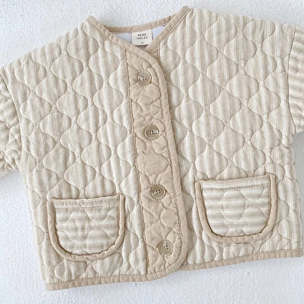 Baby Autumn Rhombus Wavy Coat Wholesale Baby Clothes