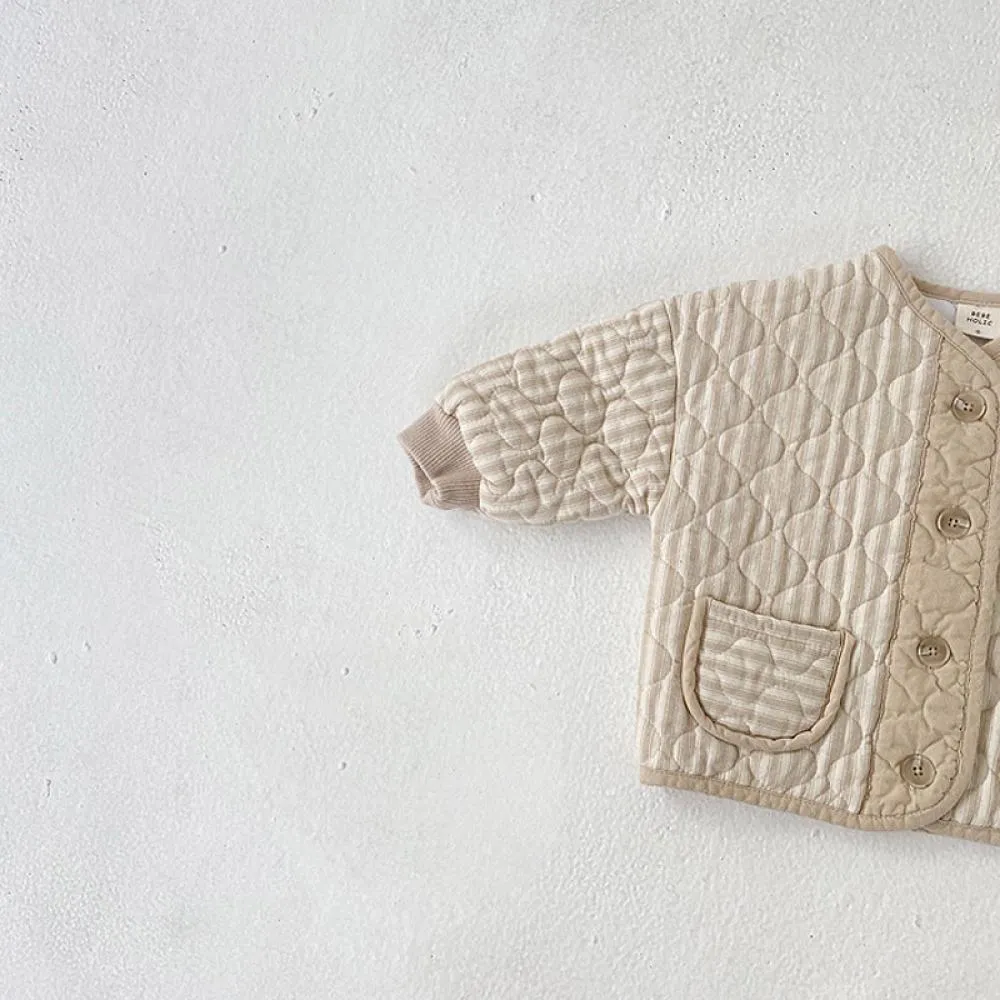 Baby Autumn Rhombus Wavy Coat Wholesale Baby Clothes