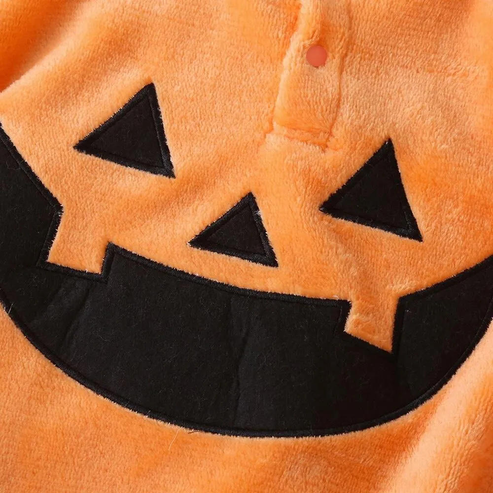 Baby Halloween Cloak Coat Pumpkin Applique Orange Hooded Cape