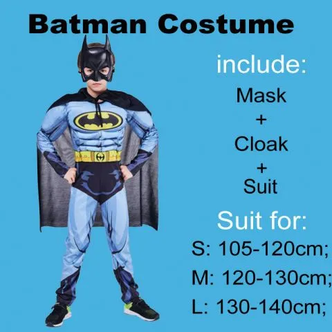 Batman Muscle dress for boys- Blue and Black