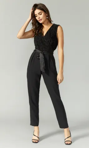 Besley Ribbon Knit Crepe Jumpsuit - FINAL SALE