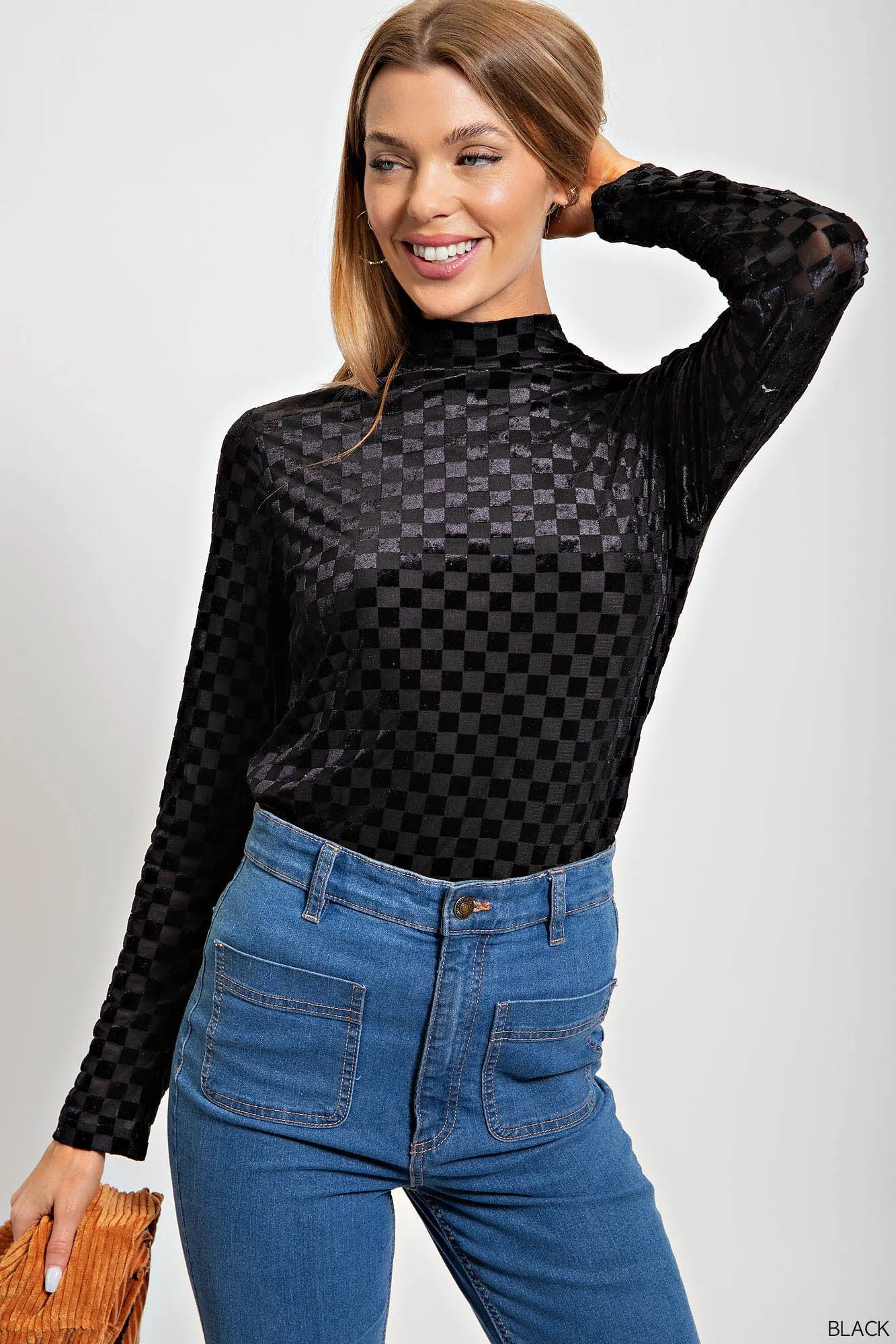 Black Check Top