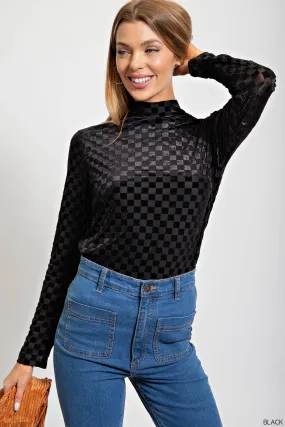Black Check Top