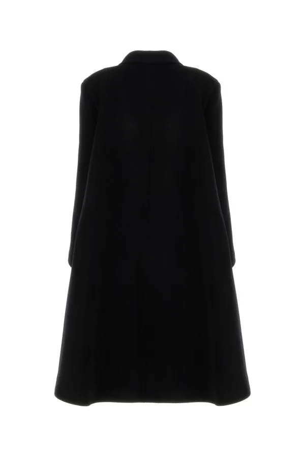 BOTTEGA VENETA | Black wool blend cape coat