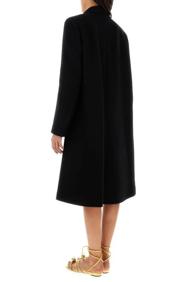 BOTTEGA VENETA | Black wool blend cape coat